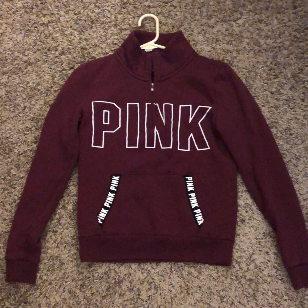VS Pink 1/4 zip sweatshirt